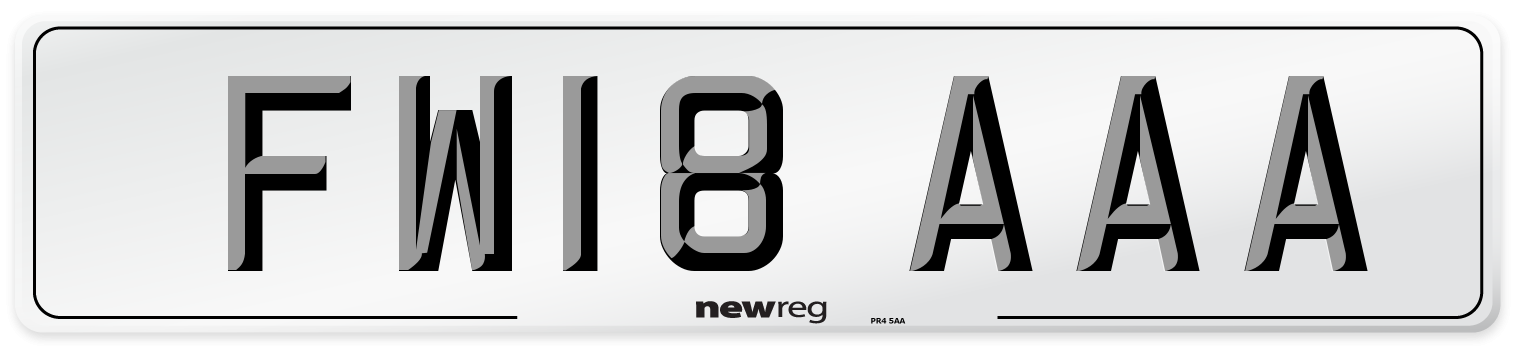 FW18 AAA Number Plate from New Reg